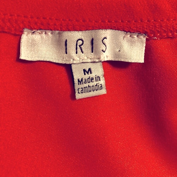$2/30 IRIS Los Angeles | Red Empire Waist Dress, Coral Lined Puff Sleeves & Top - Picture 14 of 16